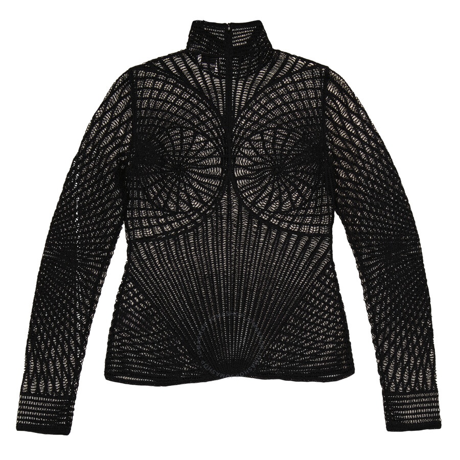 Burberry Ladies Black Knitted Pullover Turtleneck Sweater - 5