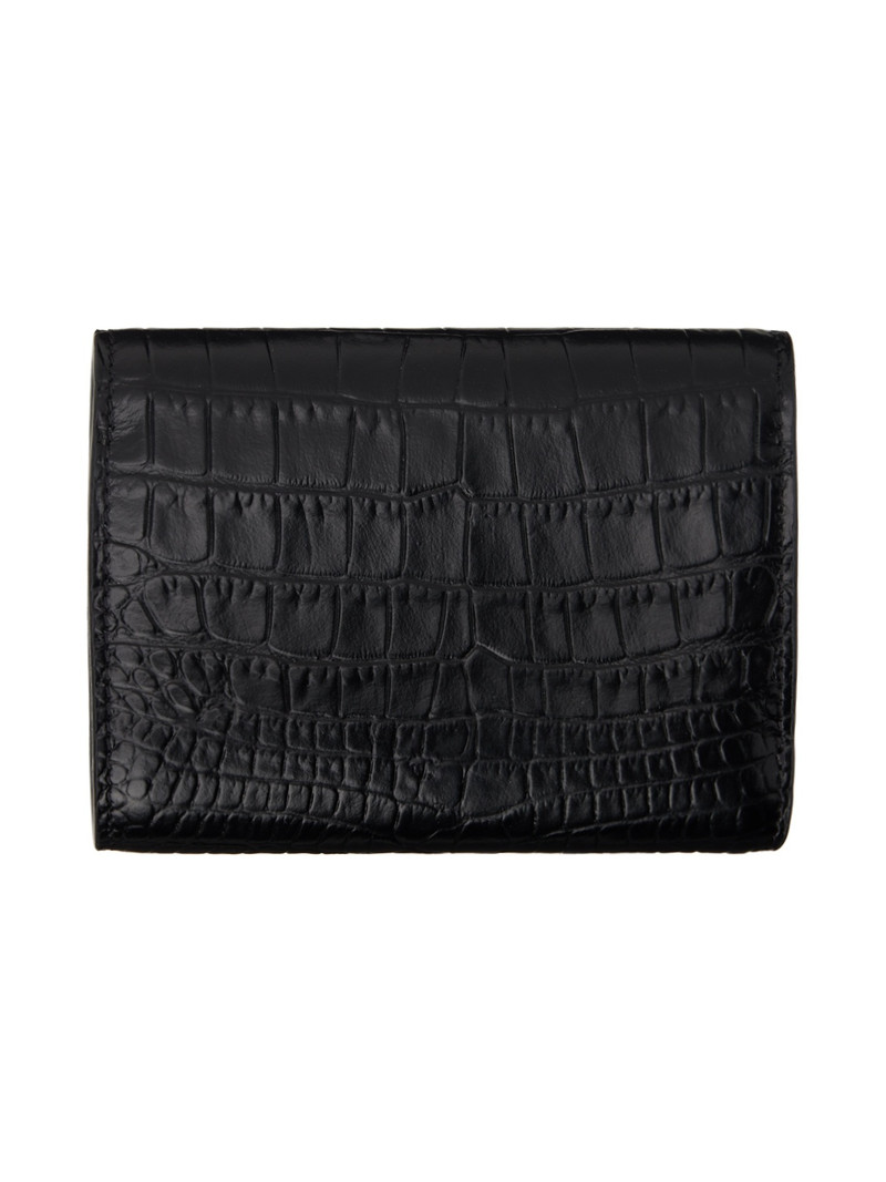 VERSACE Black Croc-Effect Medusa '95 Trifold Wallet outlook
