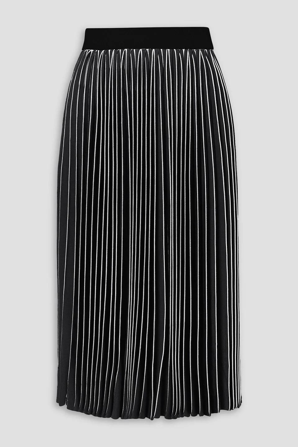 Gigi pleated two-tone stretch-knit midi skirt - 1