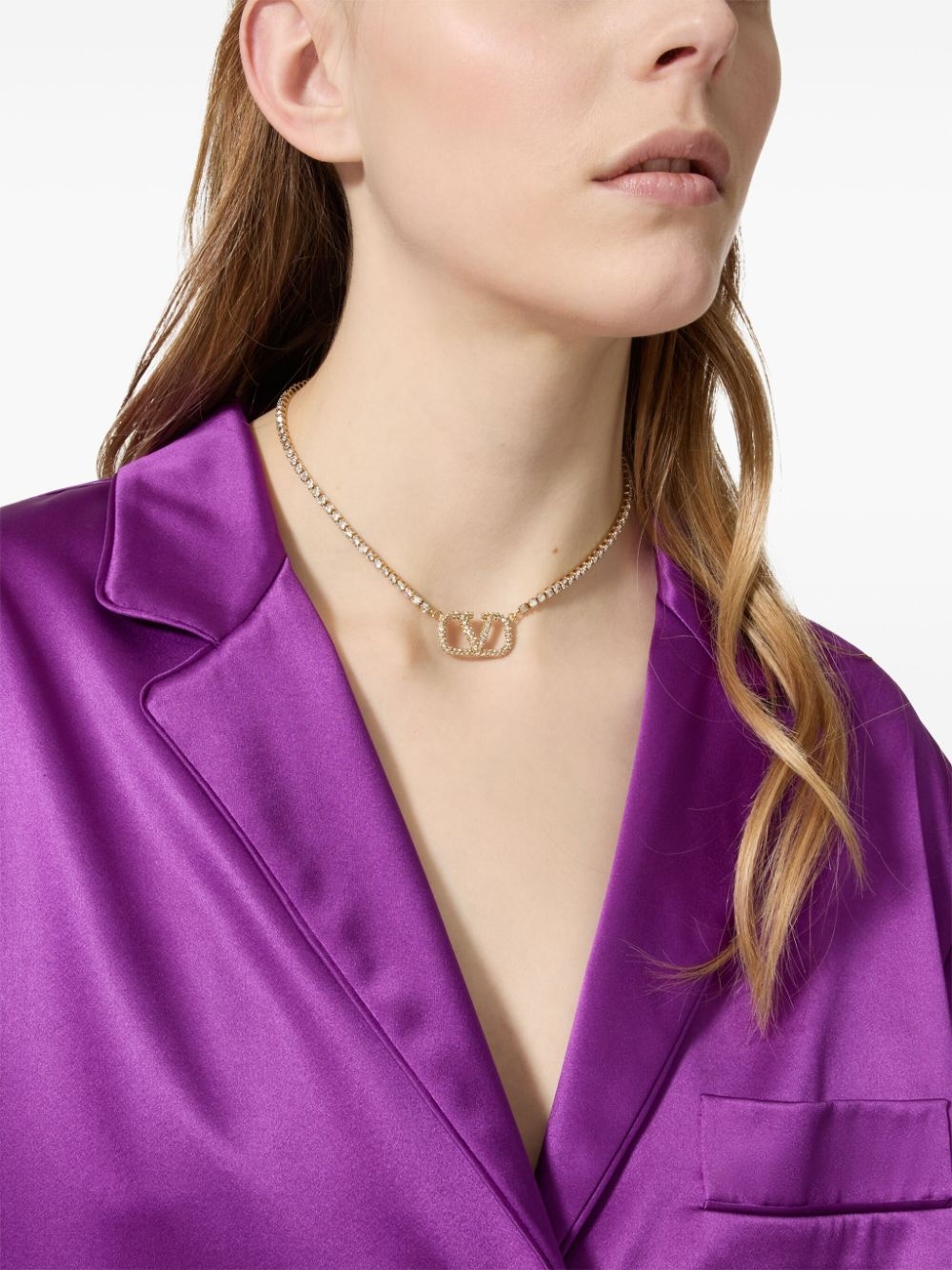VLogo Signature crystal necklace - 5