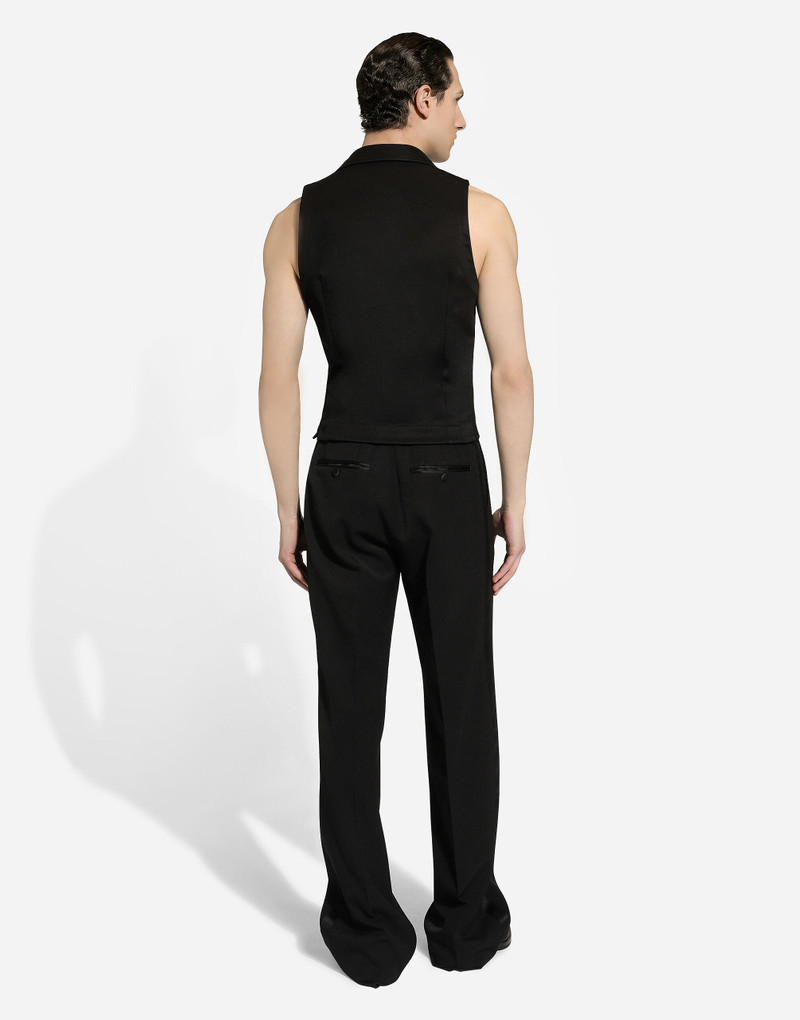 Single-breasted gabardine vest 3