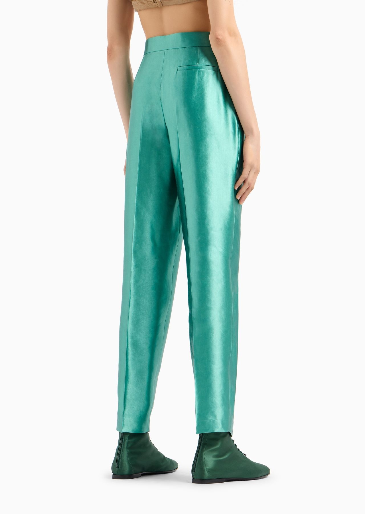 Two-dart trousers in silk and linen - 3