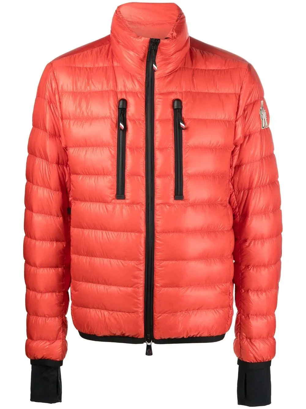 logo-patch padded jacket - 1