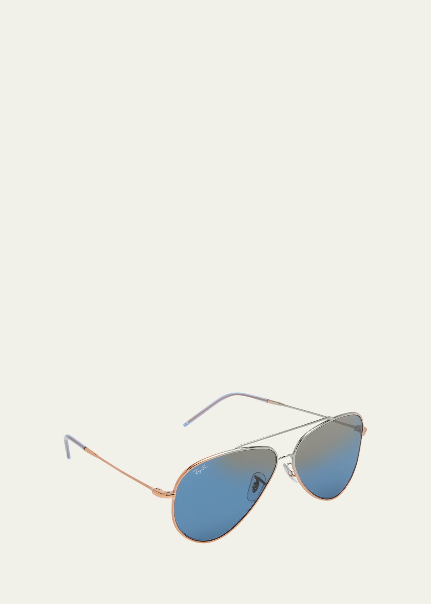 Golden Metal & Plastic Aviator Sunglasses - 1