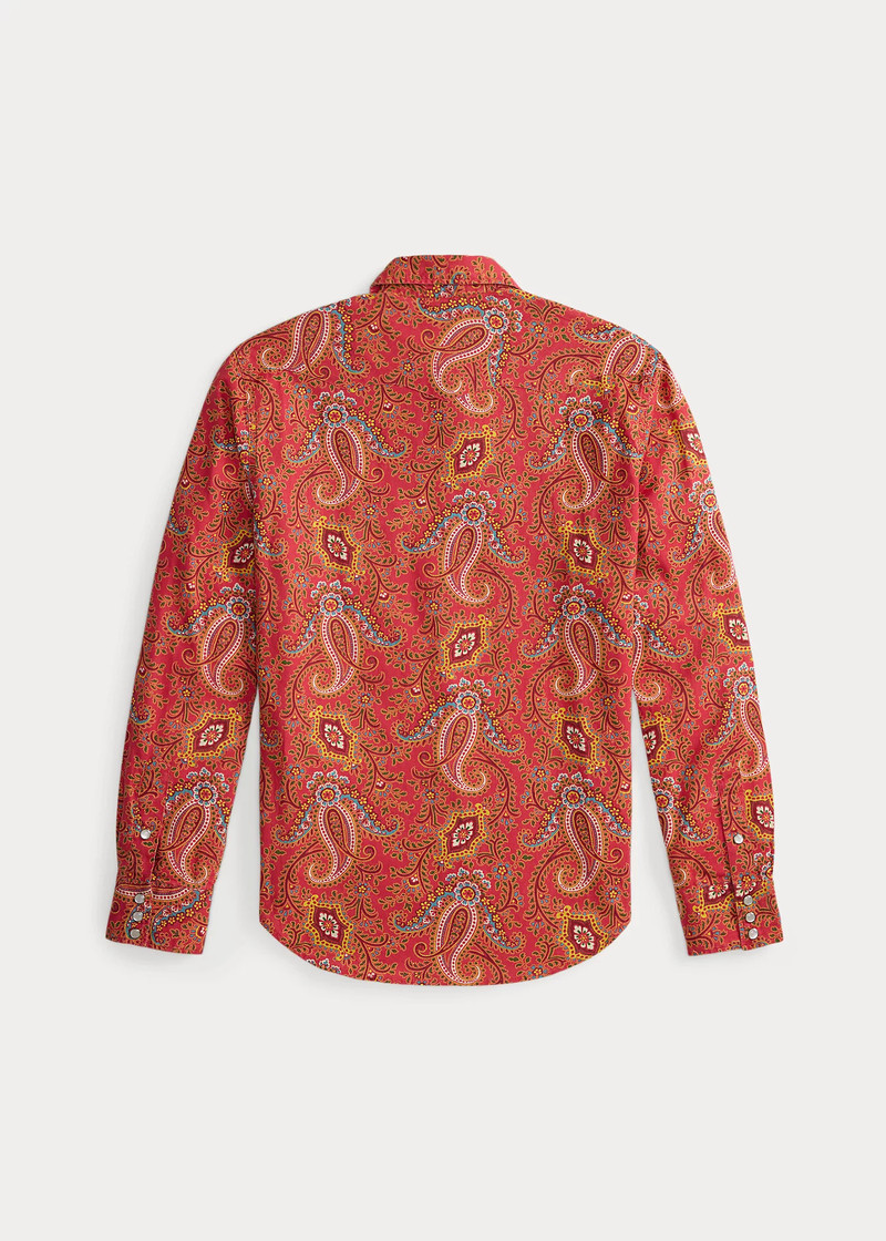 RRL by Ralph Lauren Slim Paisley Linen-Cotton Western Shirt outlook
