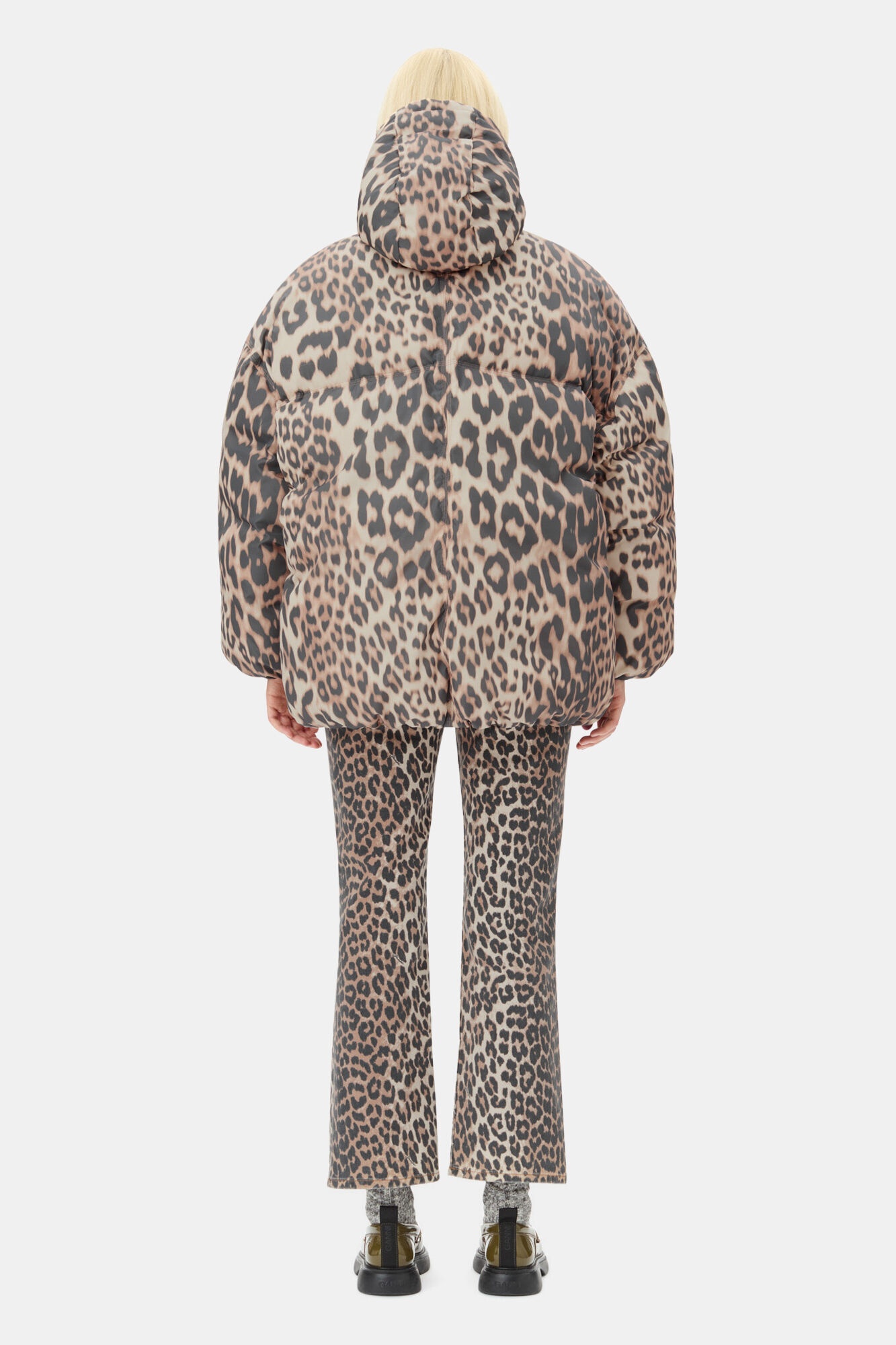 LEOPARD MIDI PUFFER JACKET - 5