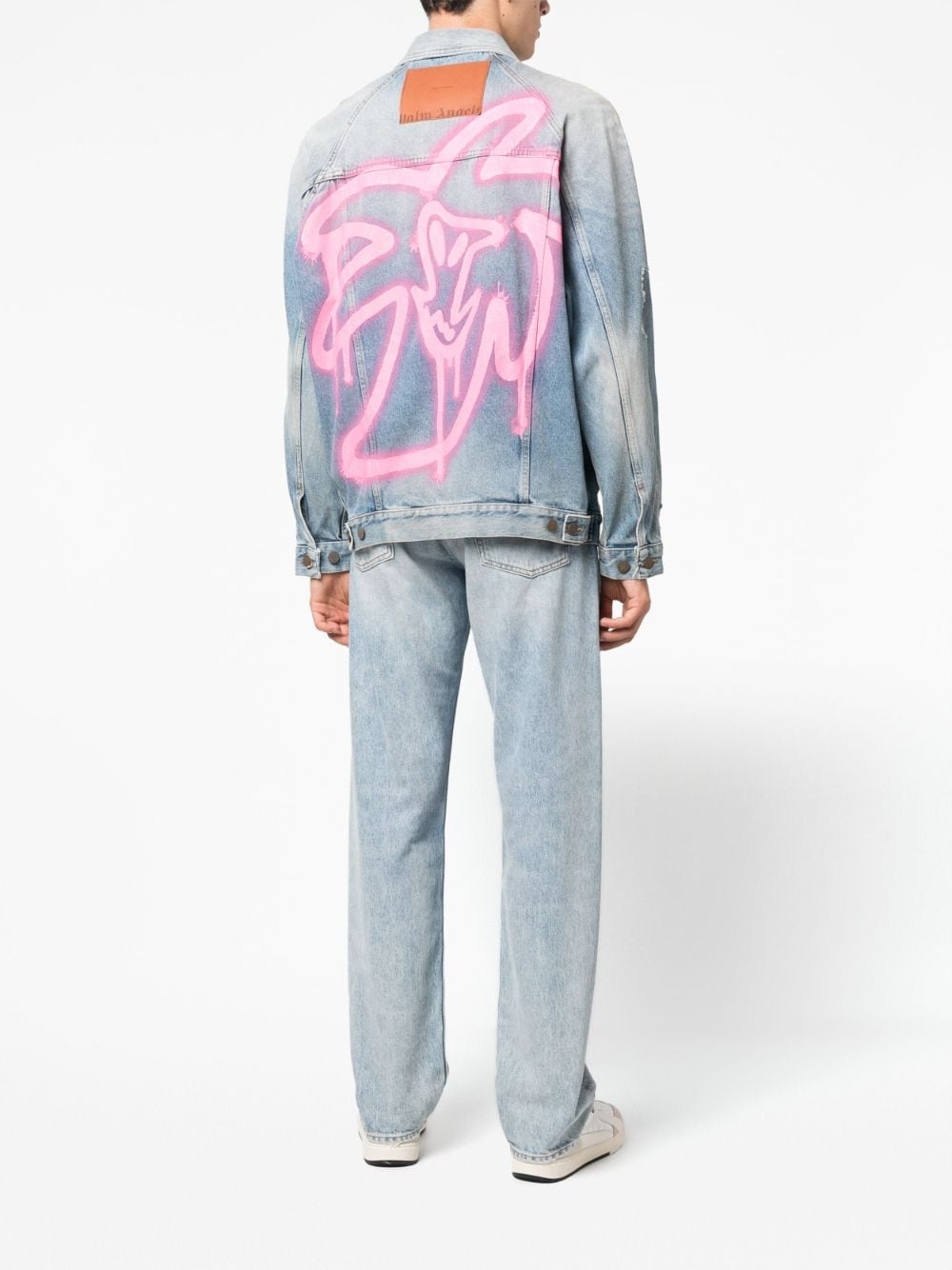 graffiti-print denim jacket - 3