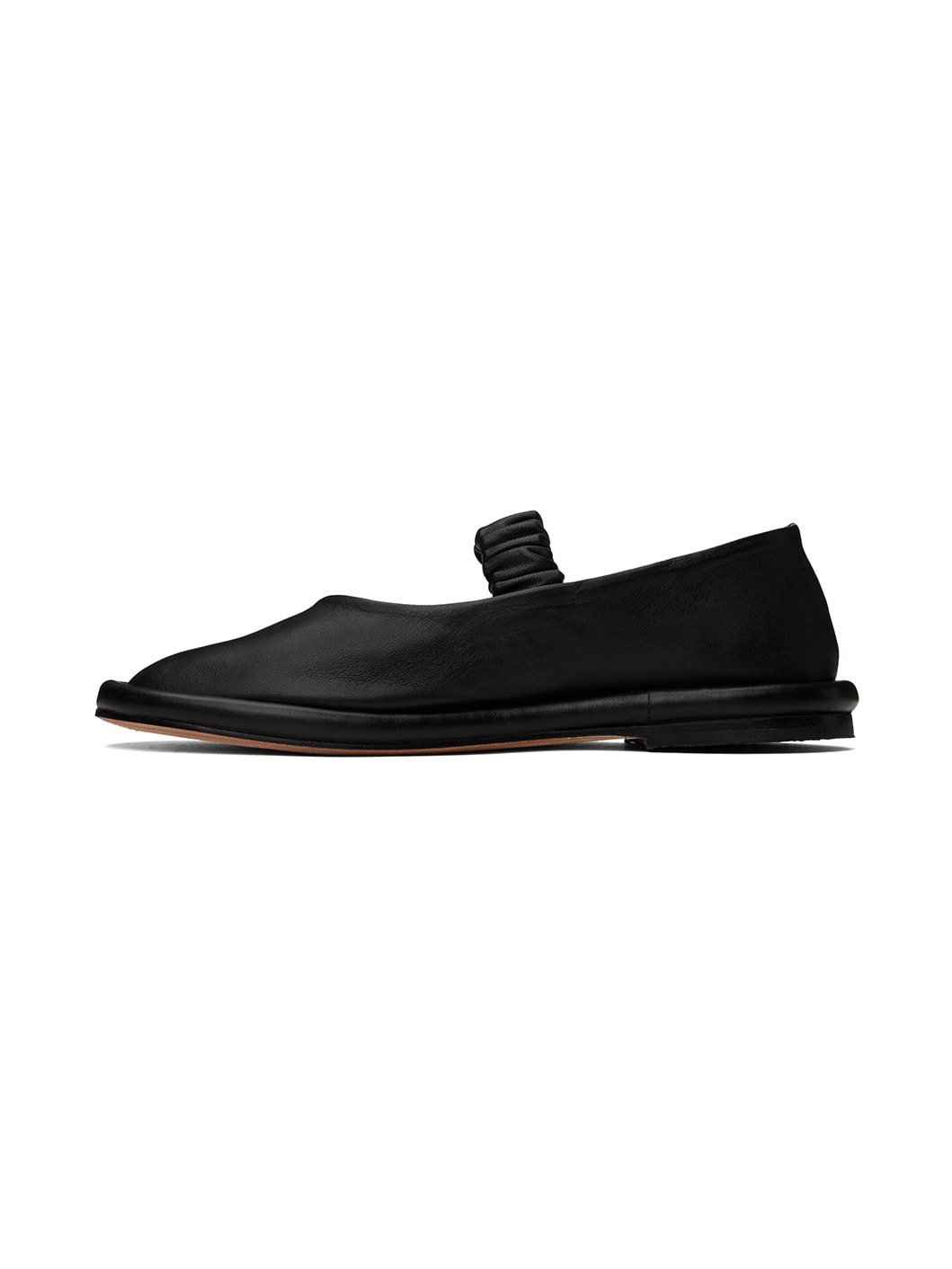 Black Ruche Ballerina Flats - 3
