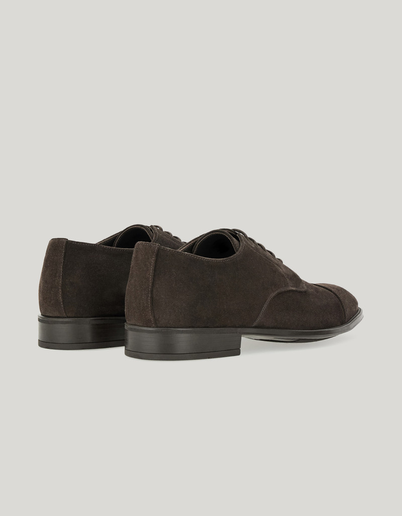 Canali DARK BROWN SUEDE CAP-TOE DERBY WITH RUBBER SOLE outlook