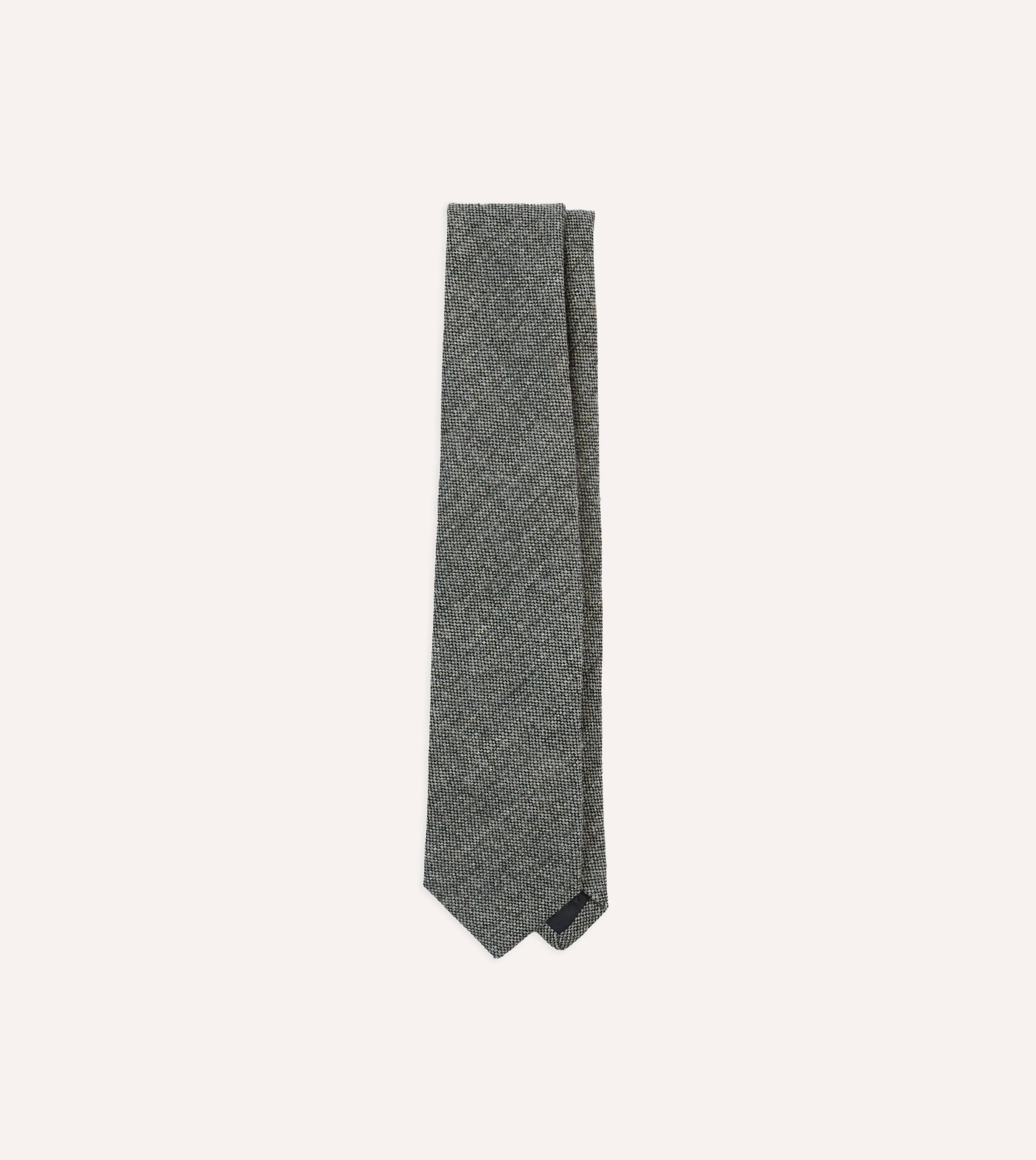 Grey Shetland Wool Tipped Tie - 1