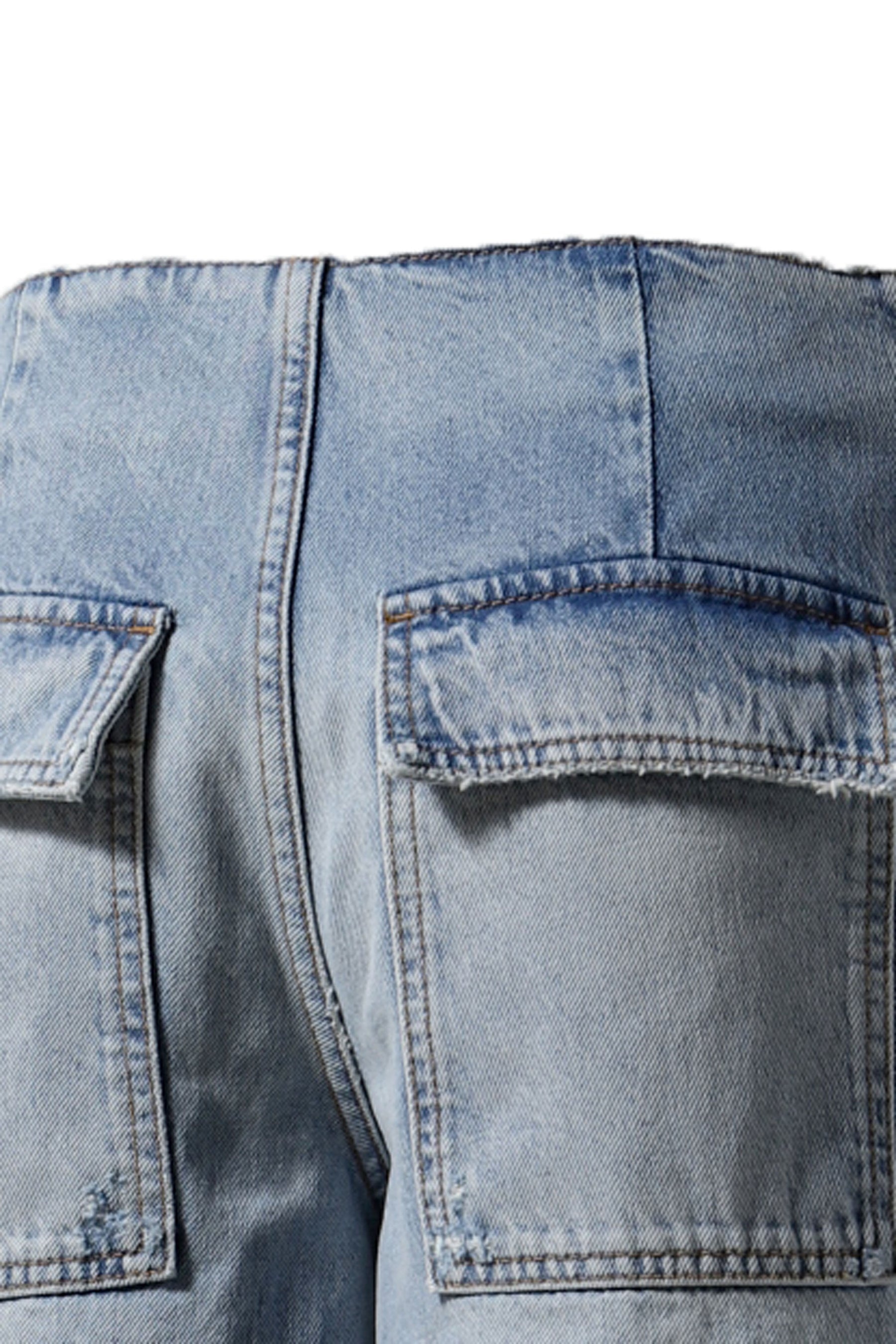 SKY WOMENS DENIM CARGO TROUSERS / SKY - 5