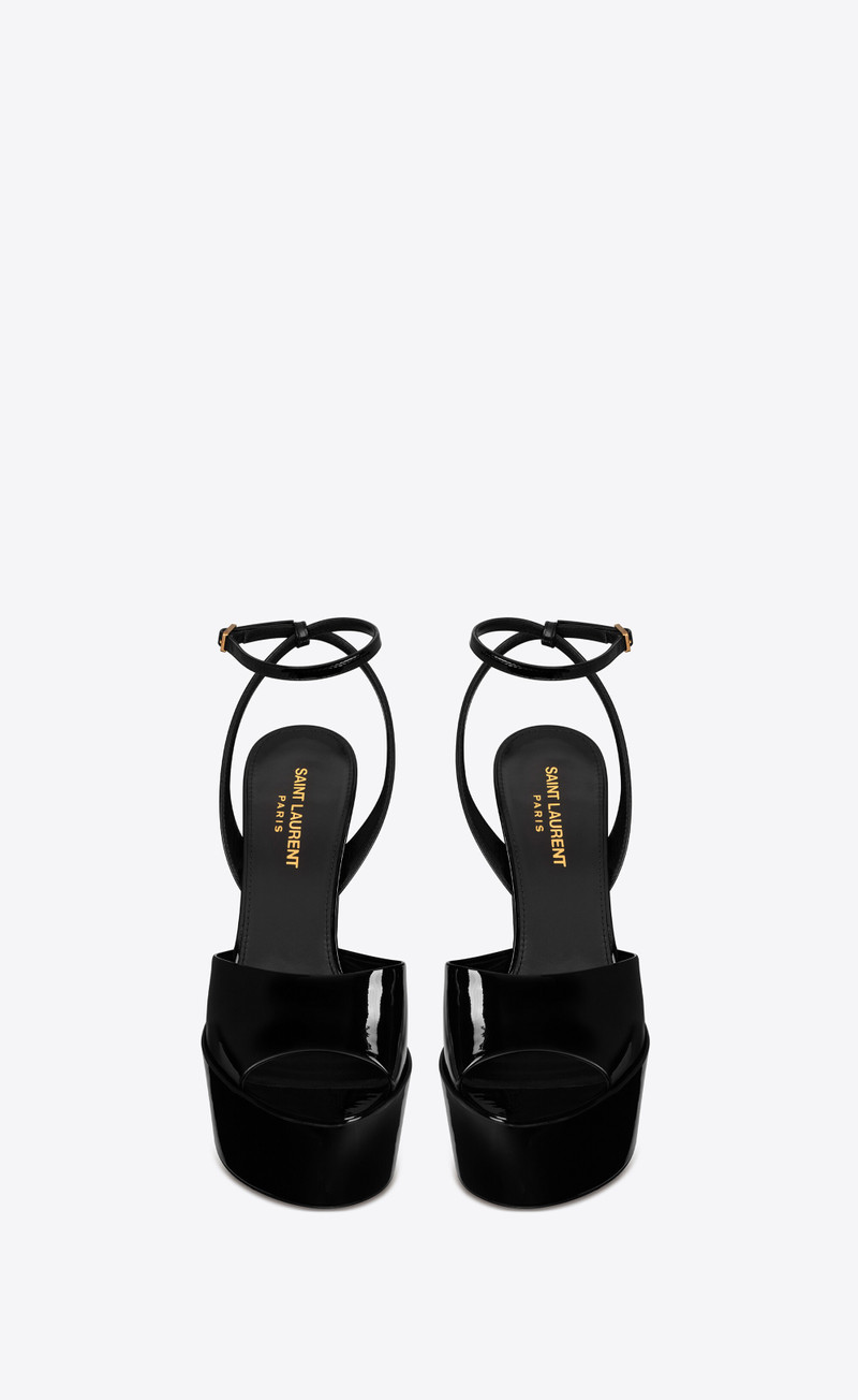 SAINT LAURENT jodie platform sandals in patent leather outlook