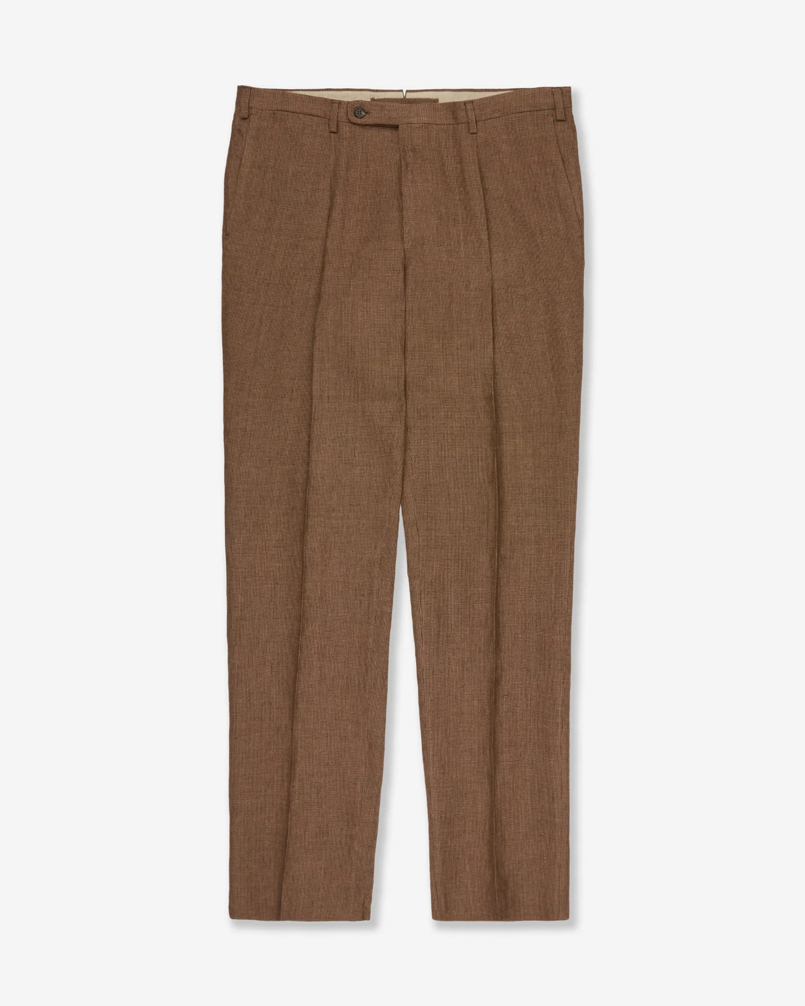 Regular fit patterned linen trousers - 1