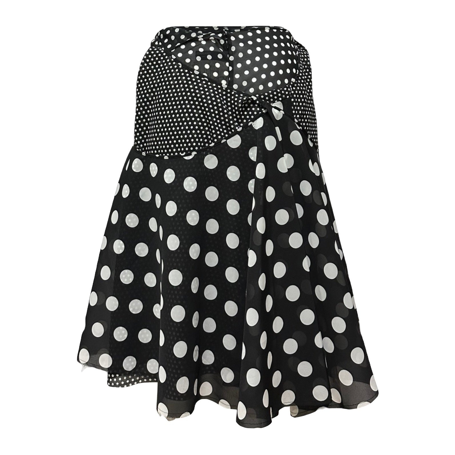 JUNYA WATANABE Spring Summer 2004 Polka Dot Asymmetric Flared Midi Skirt - 2