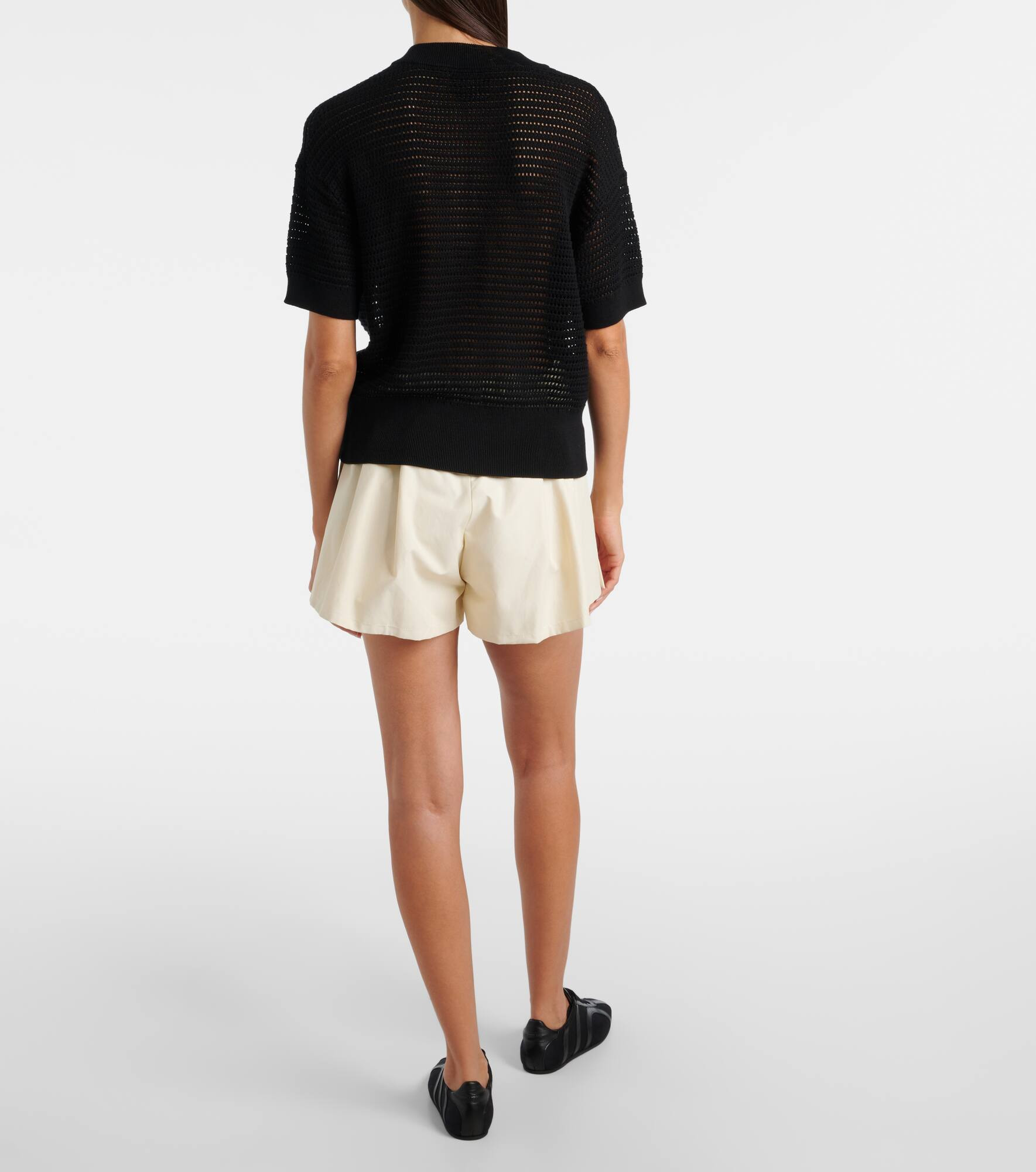 Callie open-knit cotton mesh top - 3