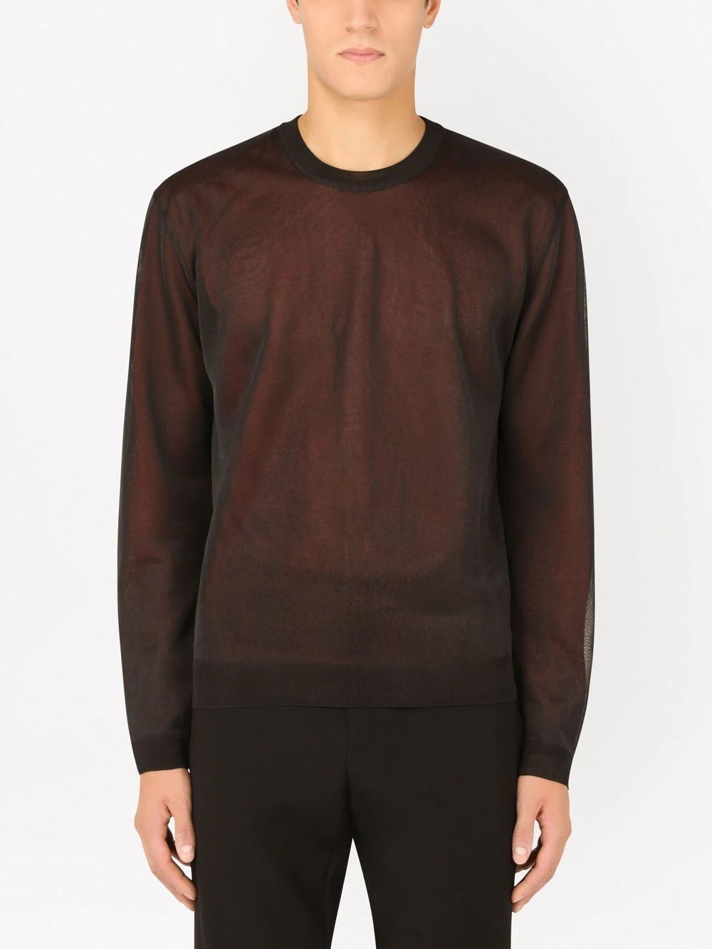 two-tone fine-knit jumper - 3