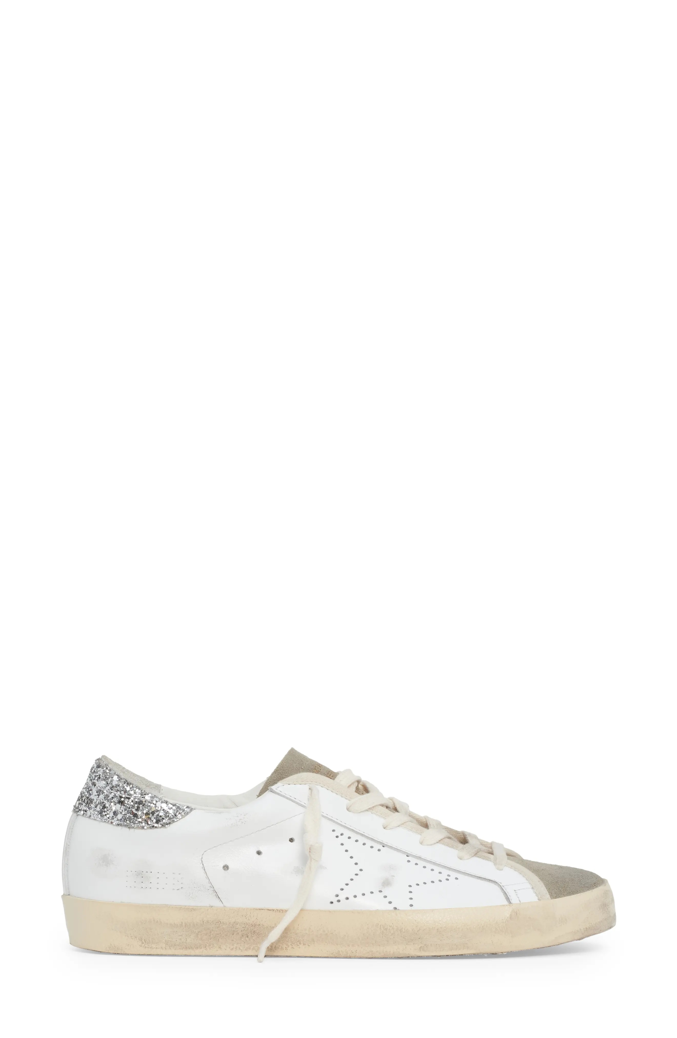 Super-Star Sneaker in White/Taupe/Silver - 3