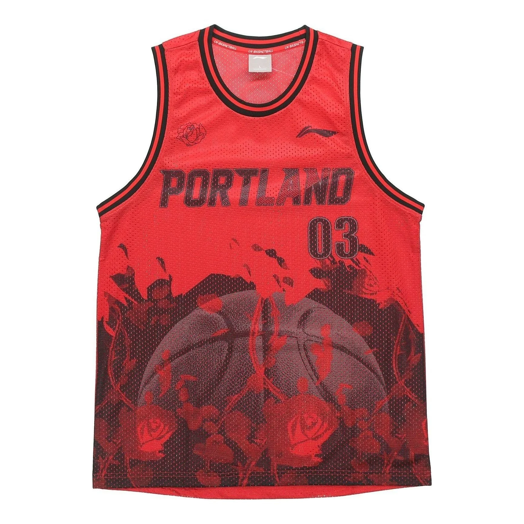Li-Ning Portland Custom Basketball Jersey 'Red Grey' AAYQ089-3 - 1