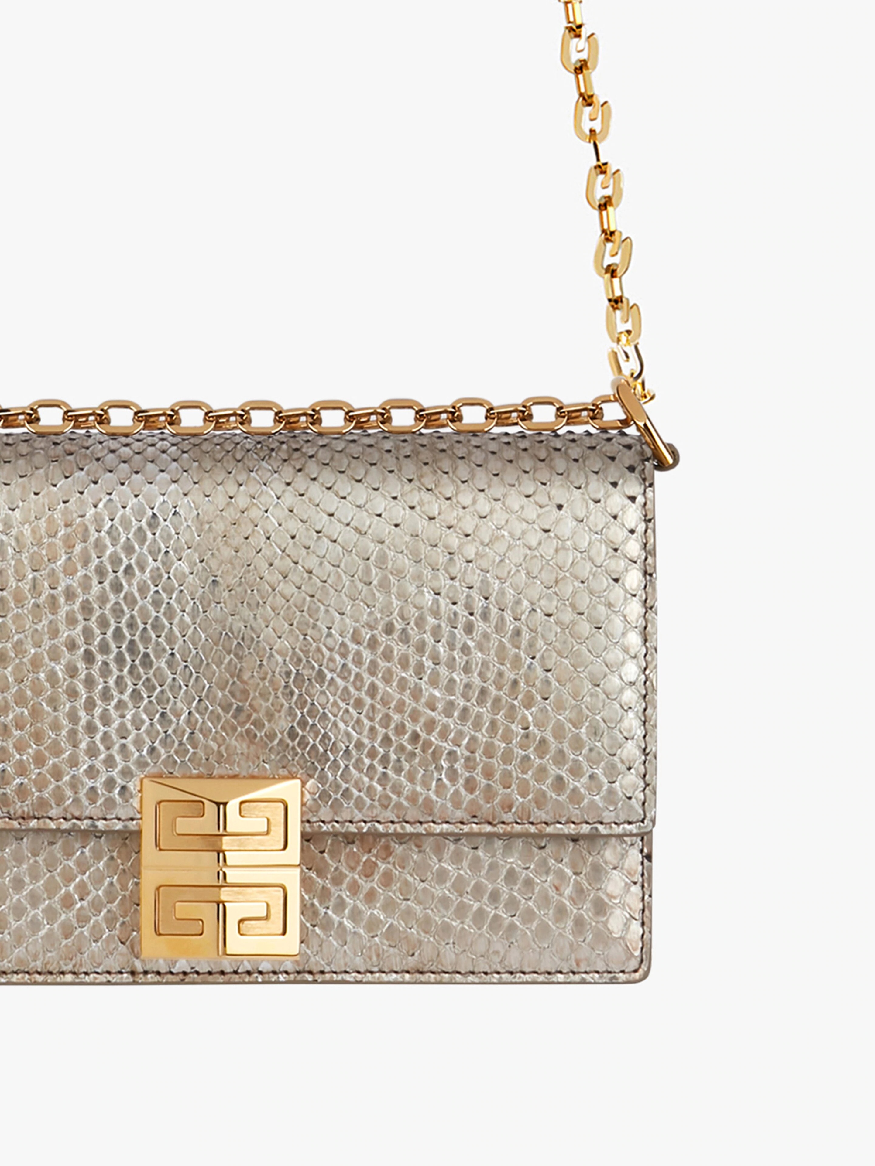 SMALL 4G BAG IN IRIDESCENT PYTHON WITH CHAIN - 7