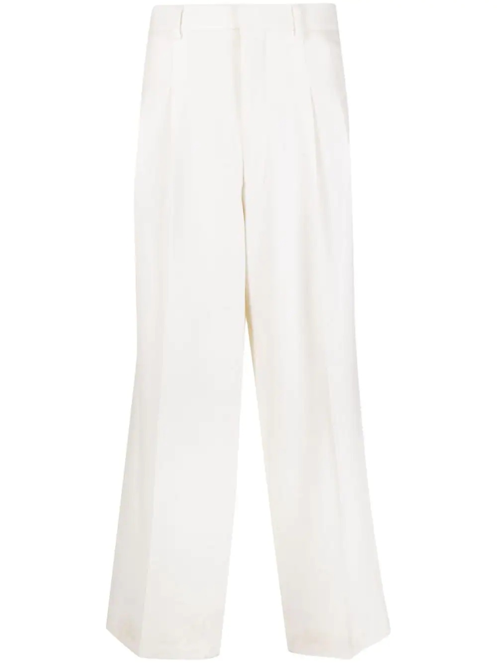 wide-leg pleated trousers - 1