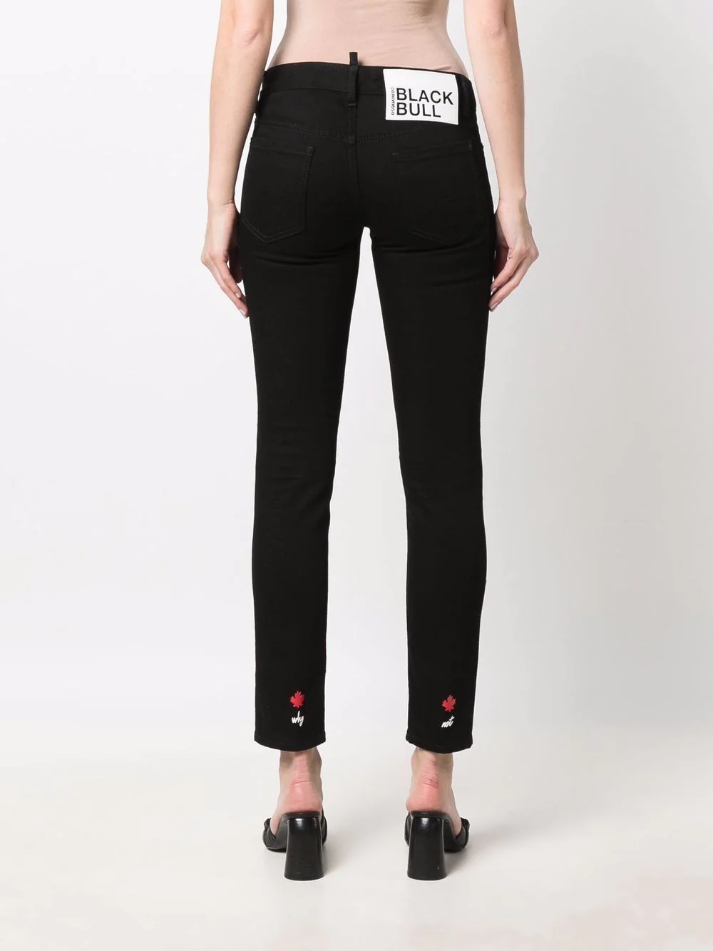 logo-patch skinny denim trousers - 7