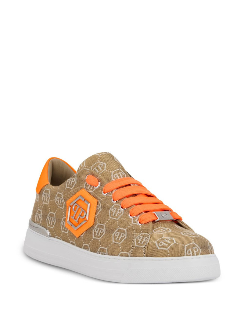 PHILIPP PLEIN jacquard monogram low-top sneakers outlook
