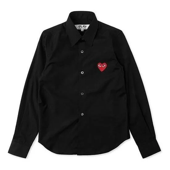 COMME des GARCONS PLAY Red Emblem Button Down 'Black' AZ-B002-051-1 - 1