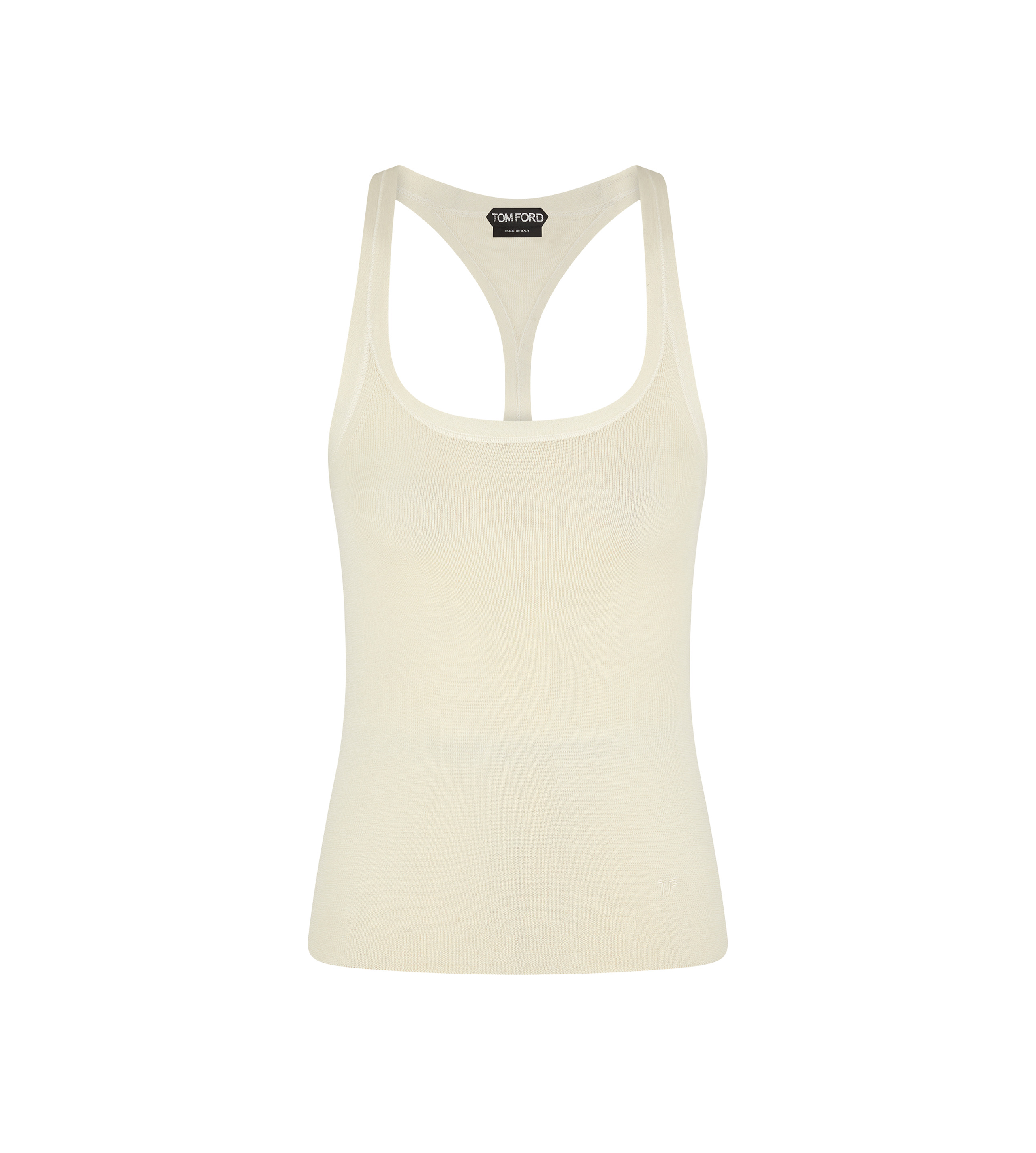 FULL NEEDLE FINE CASHMERE SILK  KNIT TANK TOP - 1