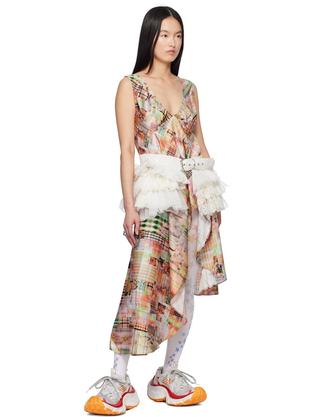Multicolor Tulip Midi Dress - 5