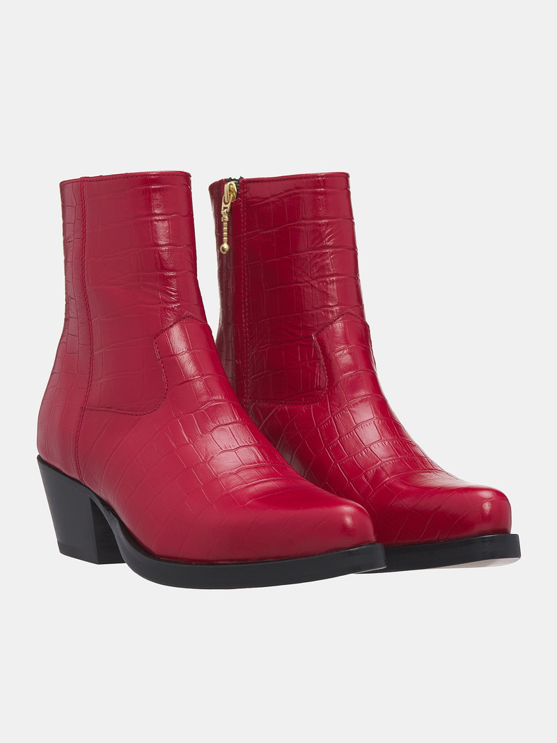 ERNEST W. BAKER Crocodile Western Boots outlook