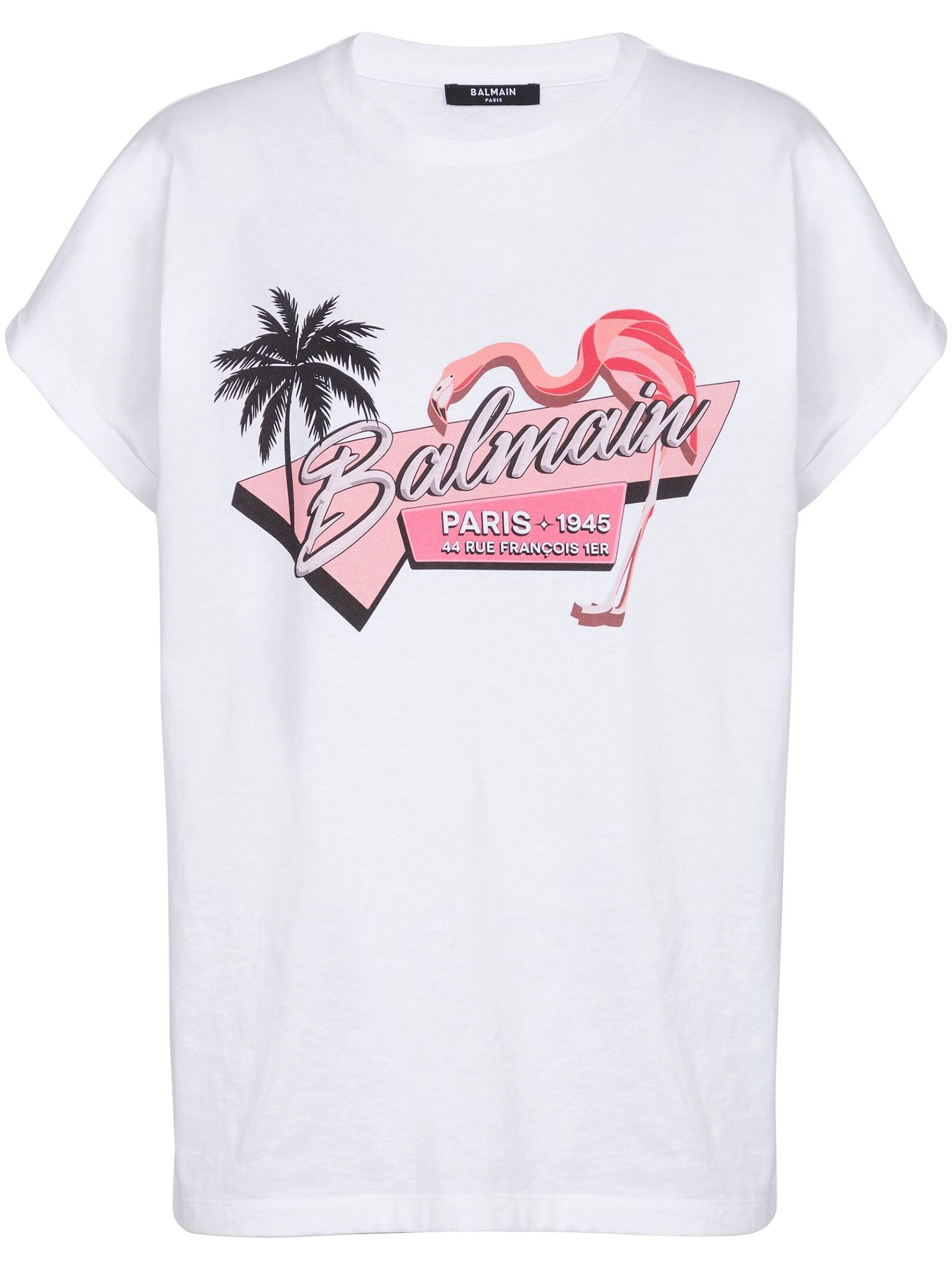 White Flamingo-print cotton T-shirt - 1