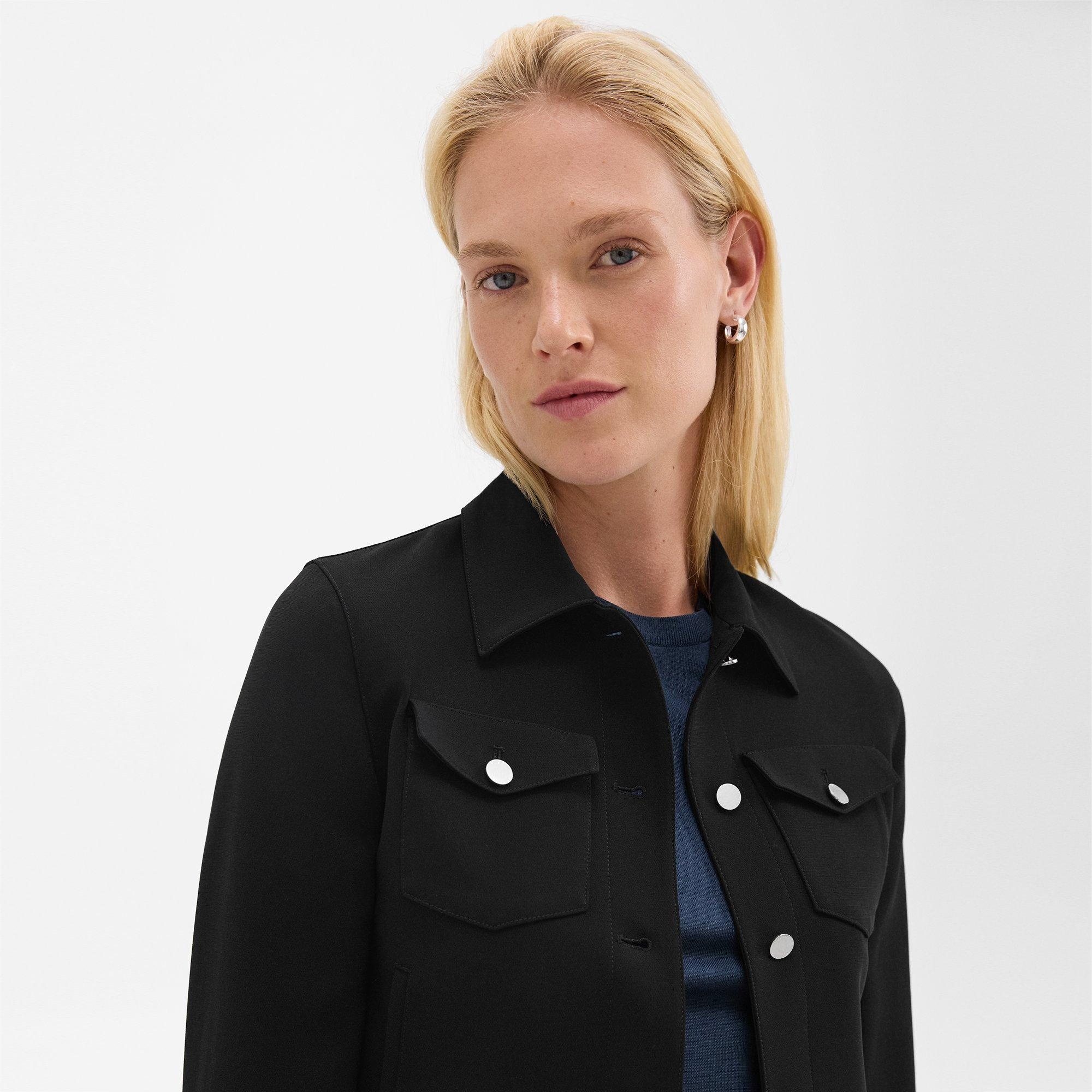 Shrunken Trucker Jacket in Admiral Crepe - 5