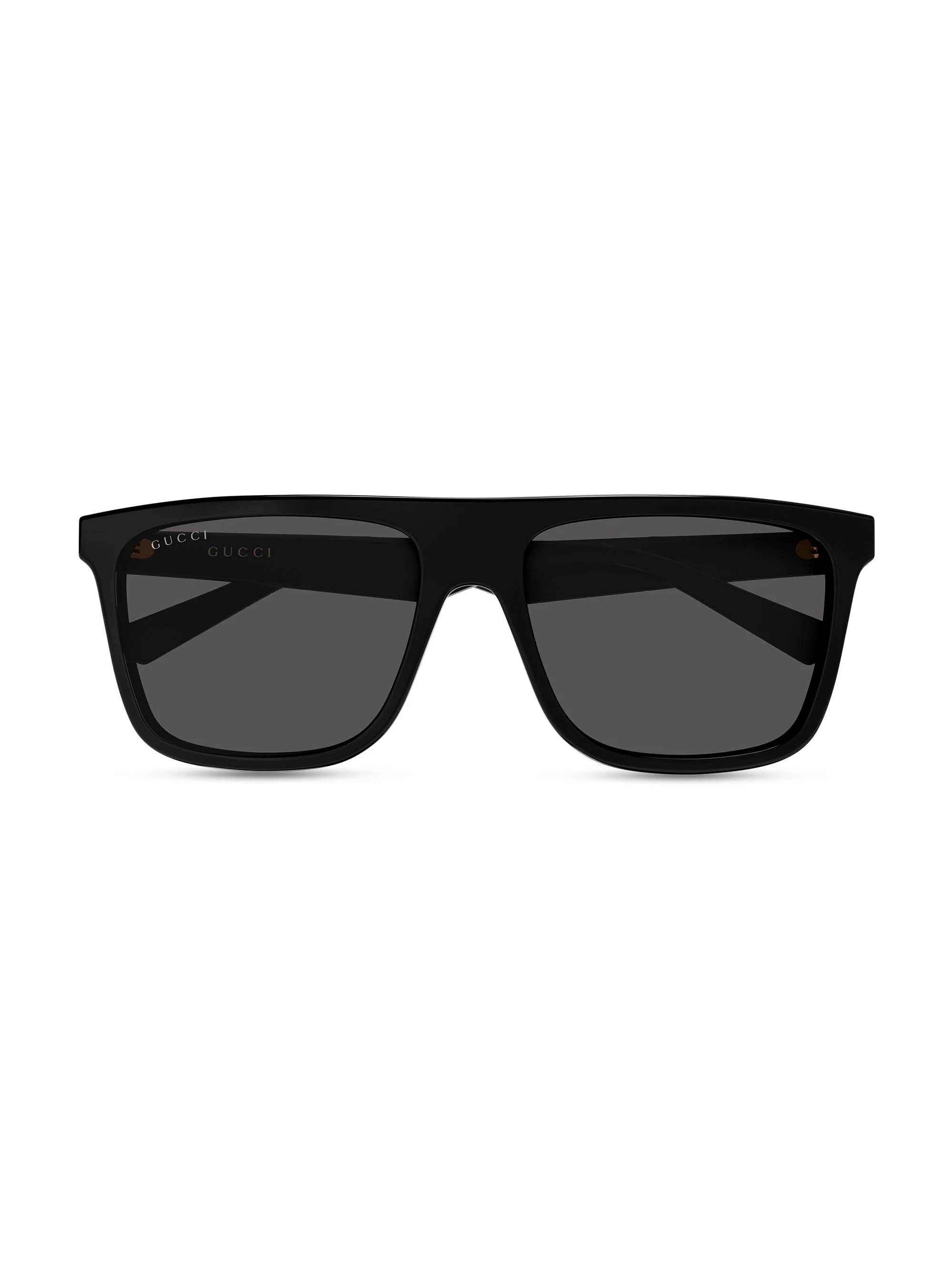 Men's Simple Fit 57MM Square Sunglasses - Black - 1