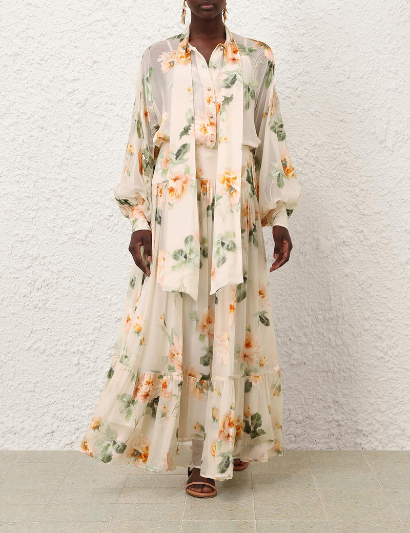 Zimmermann CAROUSEL BURNOUT MIDI SKIRT outlook