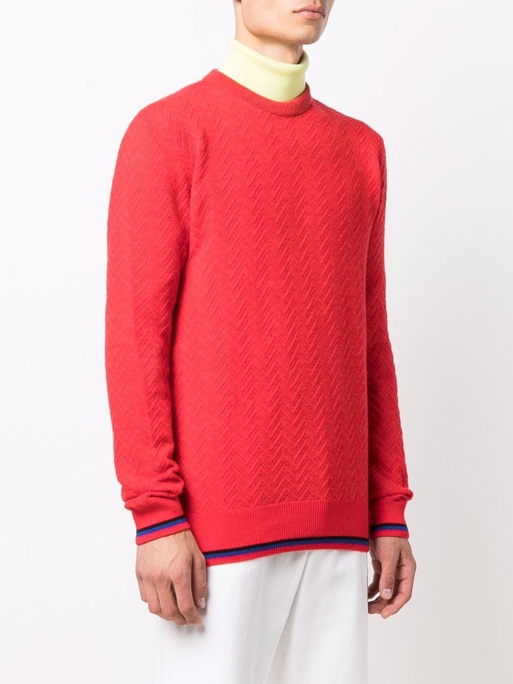 contrasting-stripe wool sweater - 3