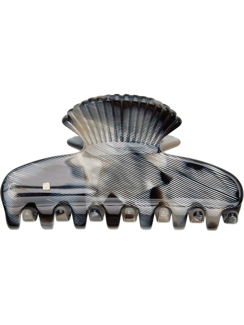 Black Small Fan Shell Claw Hair Clip 1