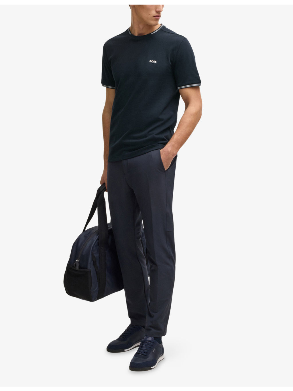 Branded Contrast-Trim Stretch-Cotton T-Shirt - 2