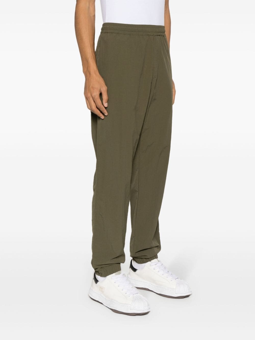logo-embroidered tapered trousers - 3