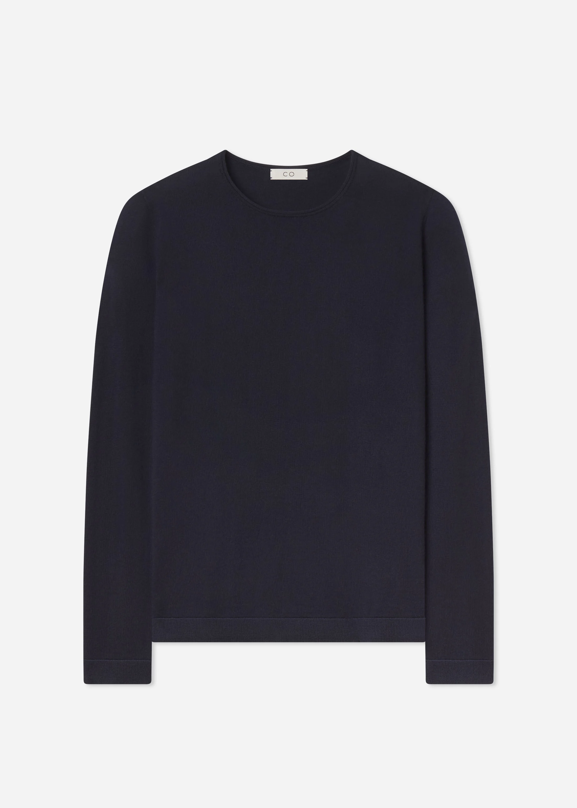 Rolled Crewneck Sweater in Fine Cashmere - 1