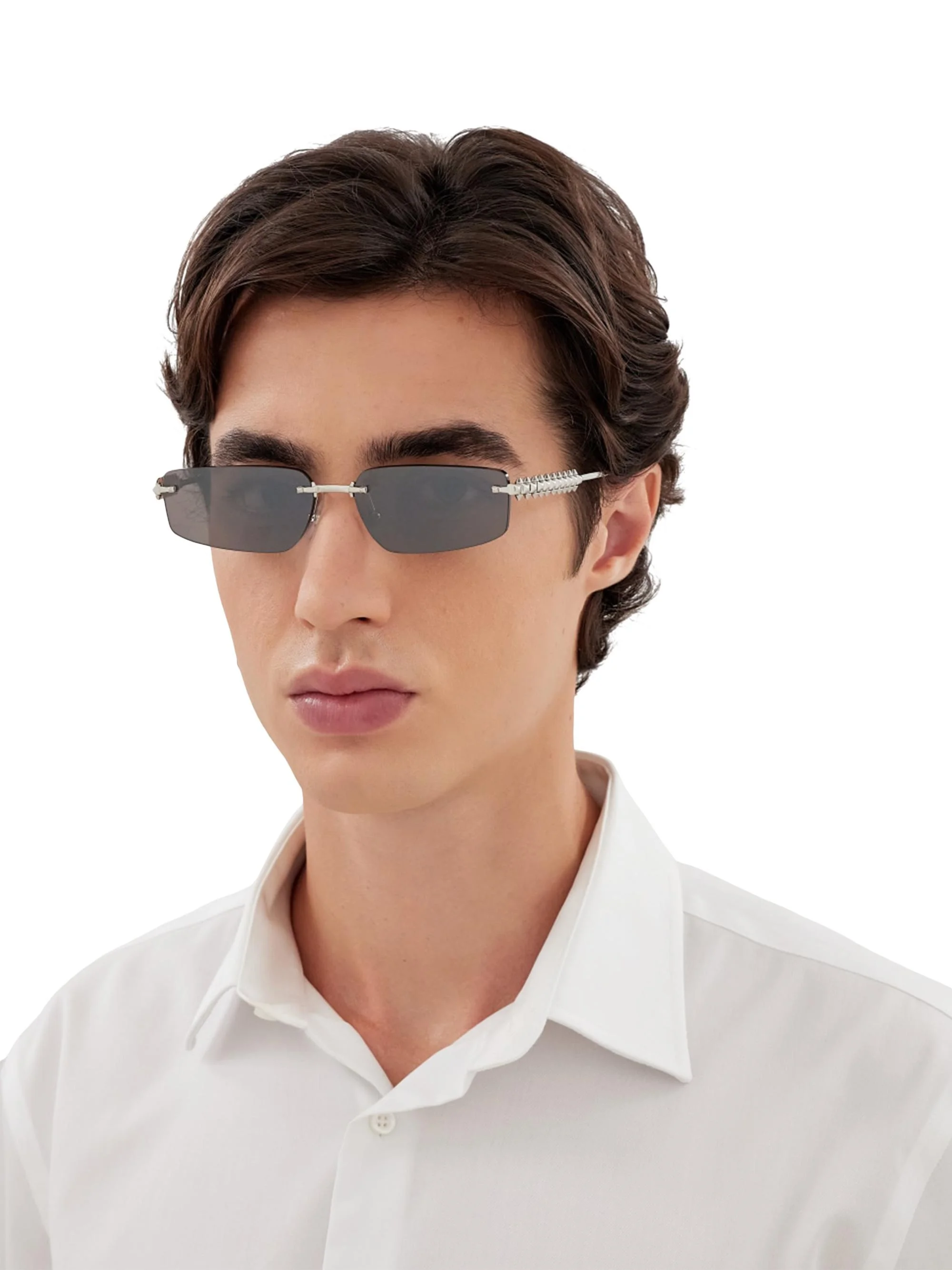 Men's Clash De 58MM Rectangular Sunglasses - Silver Grey - 1