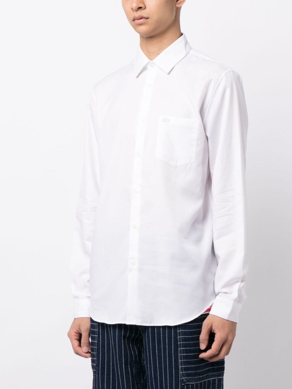 logo-embroidered long-sleeve cotton shirt - 3