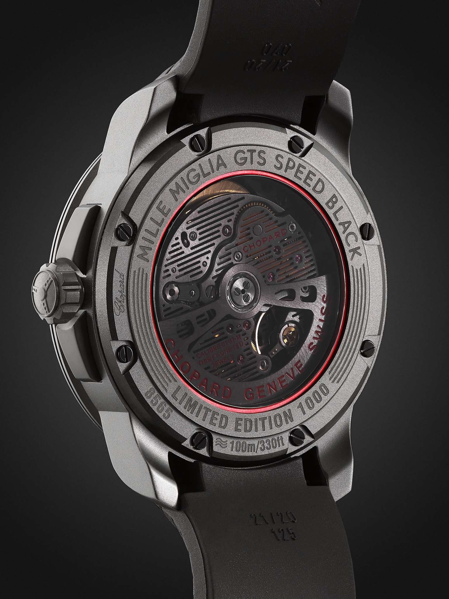 Mille Miglia GTS Speedblack Automatic Speed Limited Edition 43mm DLC-Coated Stainless Steel and Rubb - 5