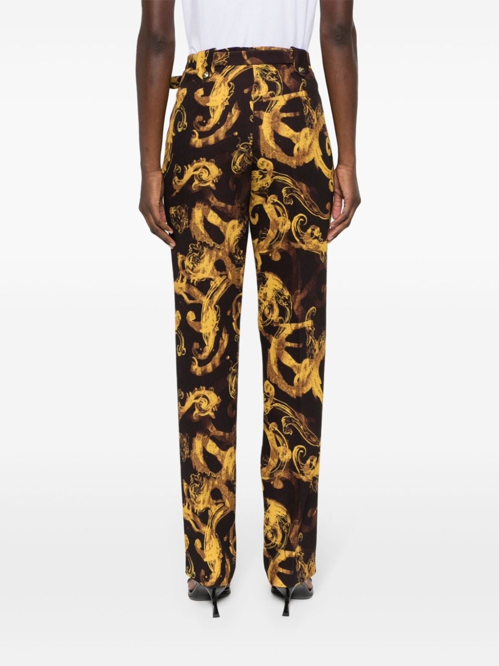 Barocco-print tapered trousers - 4