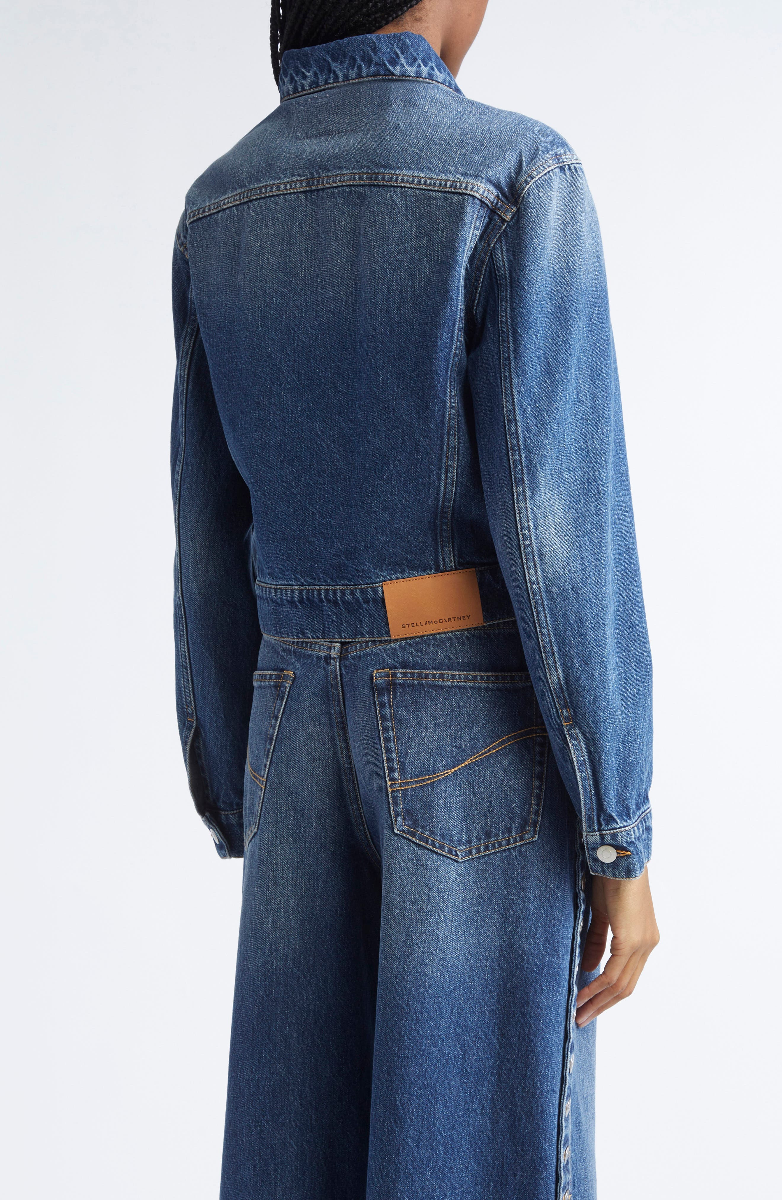 Stella McCartney Button-Up Denim Jacket in Dark Blue at Nordstrom - 3