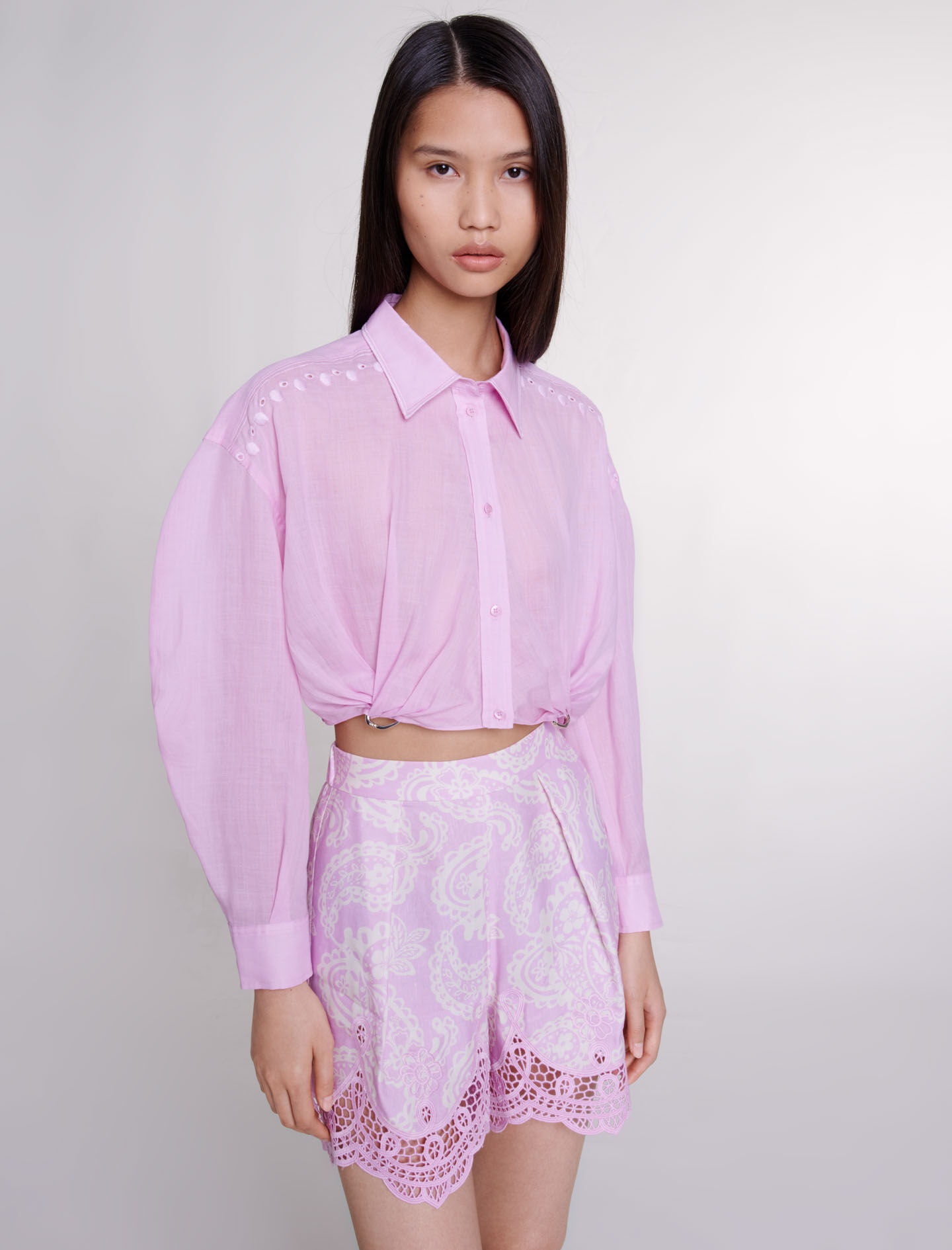 Ramie cropped shirt - 5