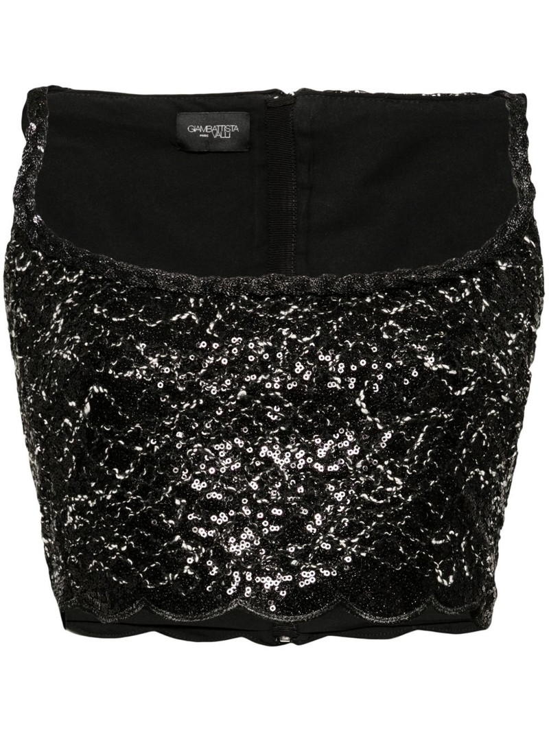 sequin-embellishment scallop-hem 탱크 탑 1