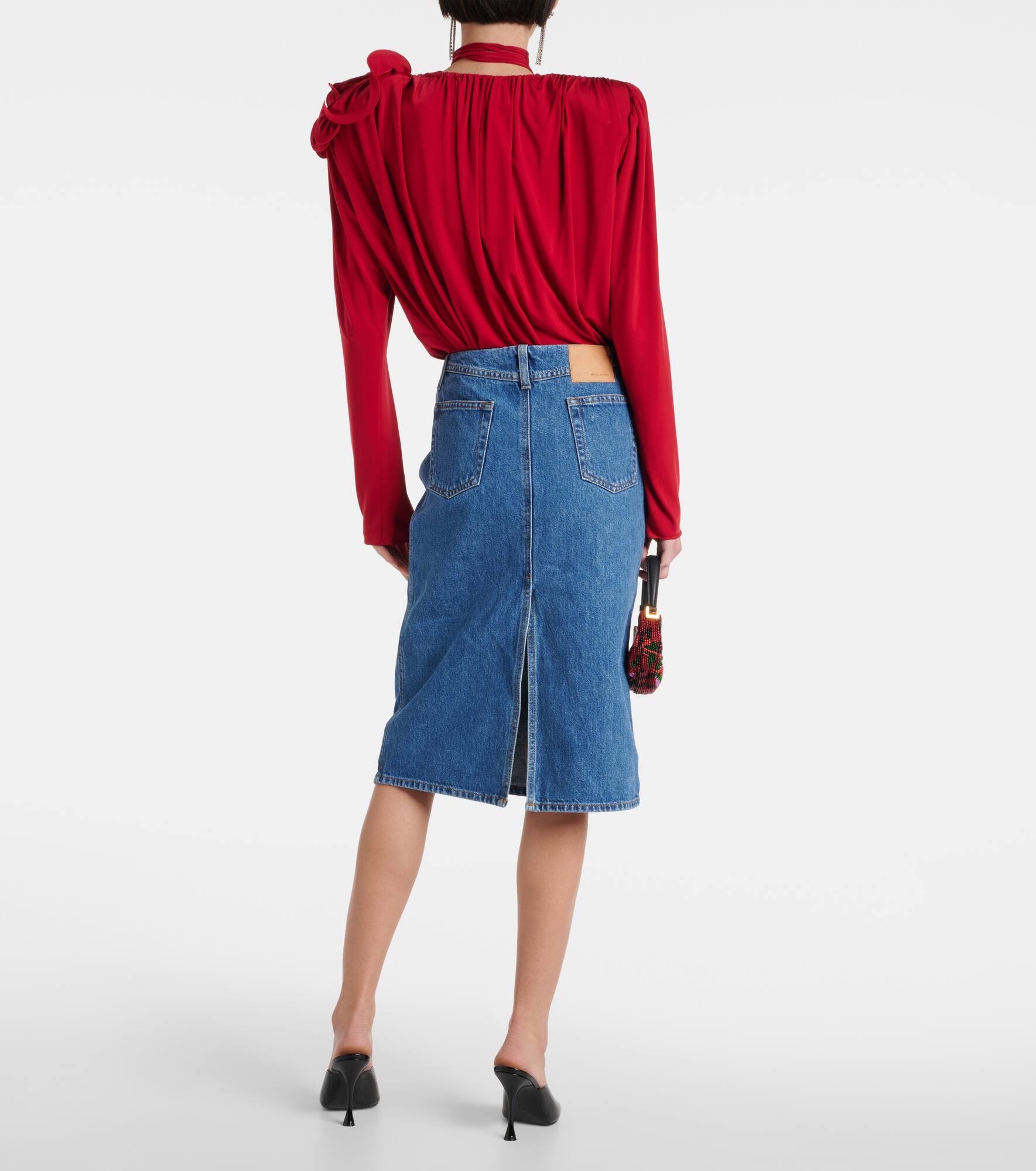Denim midi skirt - 3