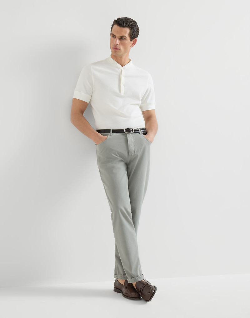 Garment-dyed five-pocket trousers in twisted cotton gabardine 5
