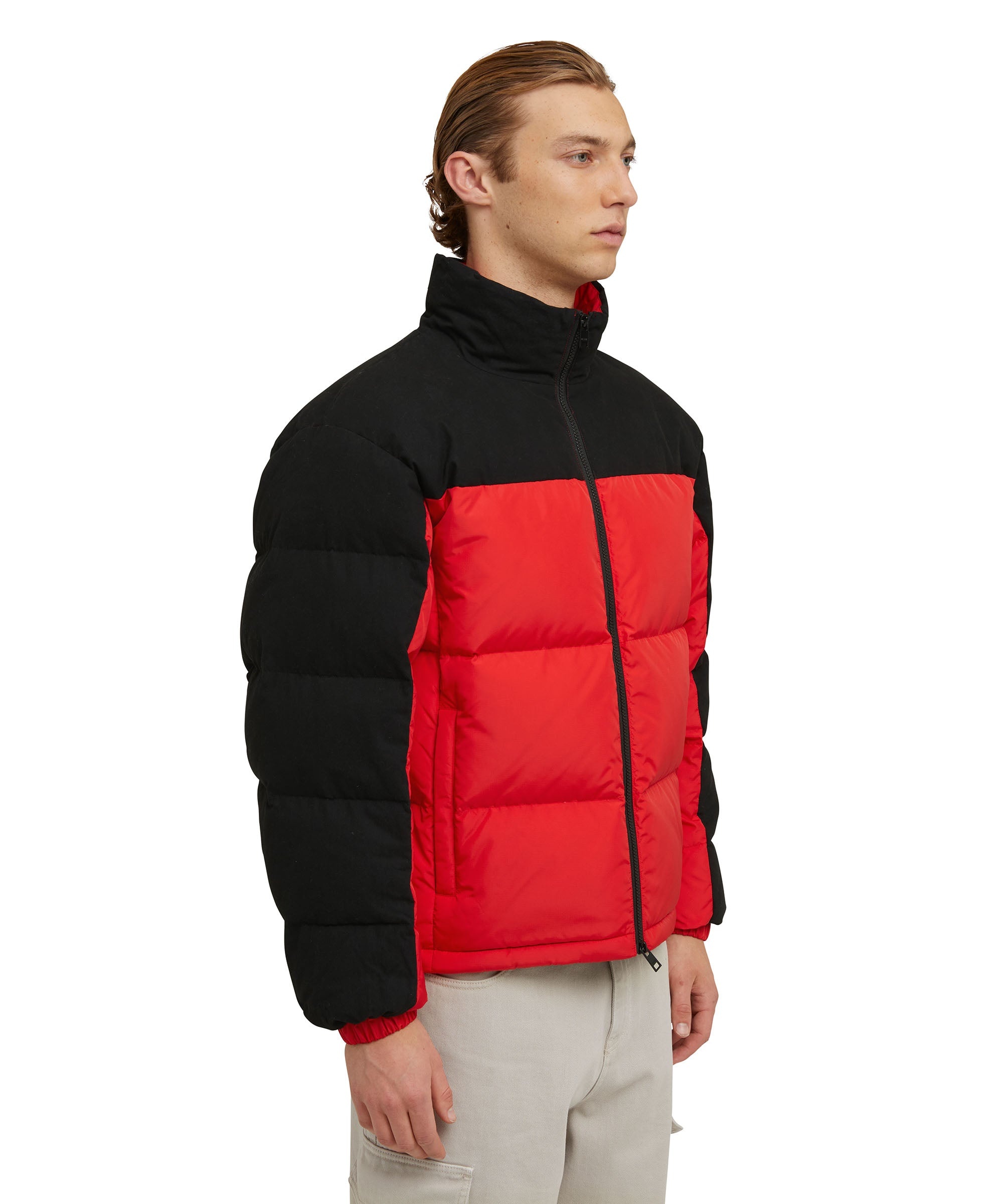 MSGM logo-patch bomber jacket - Red