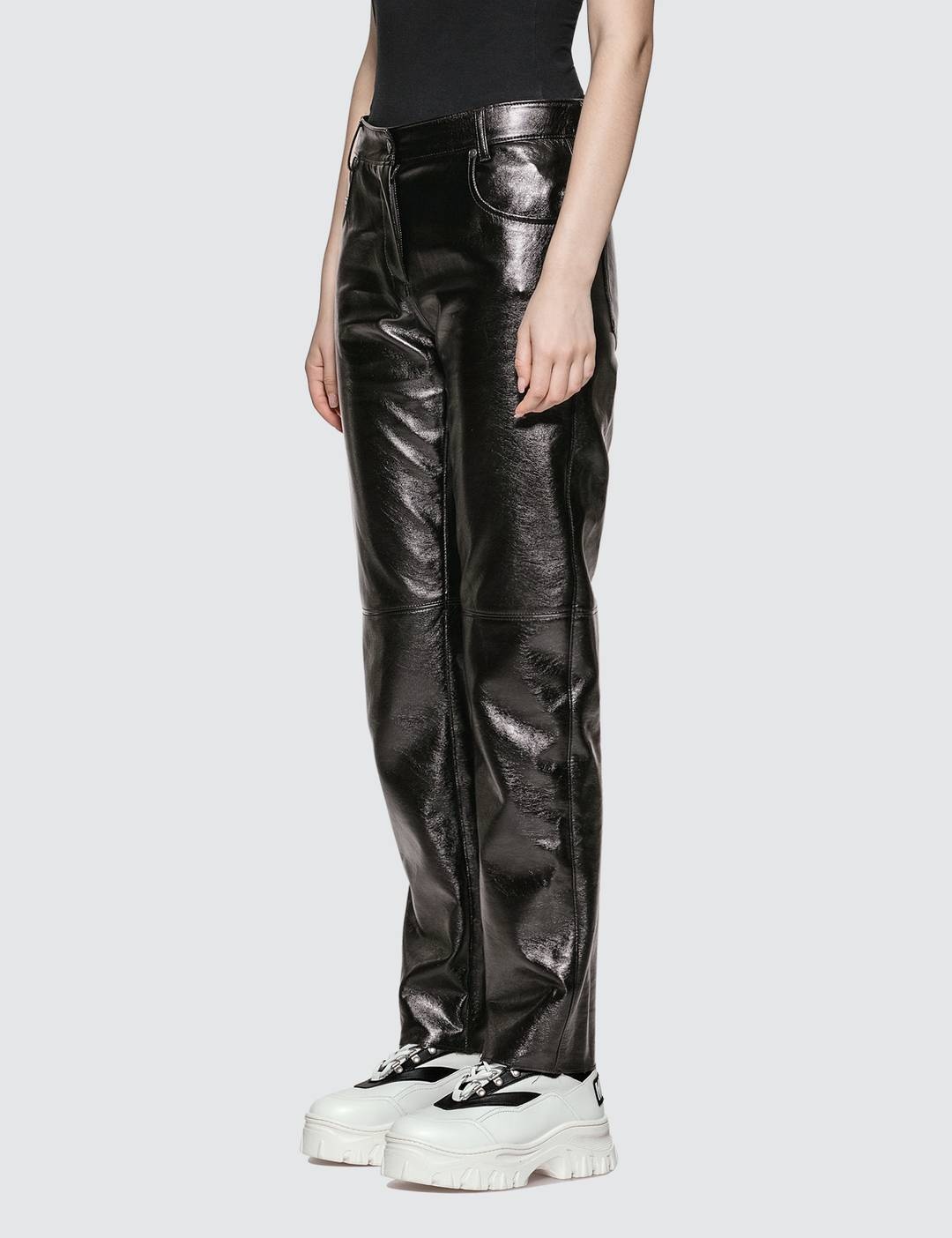 Faux Leather Straight Leg Pants - 2